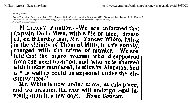 Military arrest news clipping